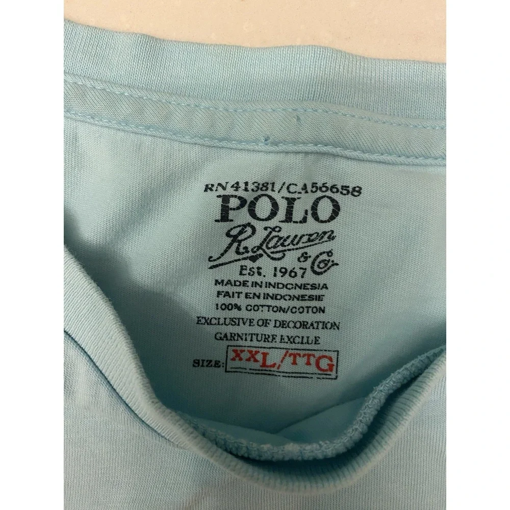 Polo Ralph Lauren T-Shirt Lot of 2 Mens XXL Crew Neck Cotton Blue Purple Pony